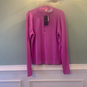 Fabletics Feather Tip + Half Zip Top Electric Orchid Size XL NWT